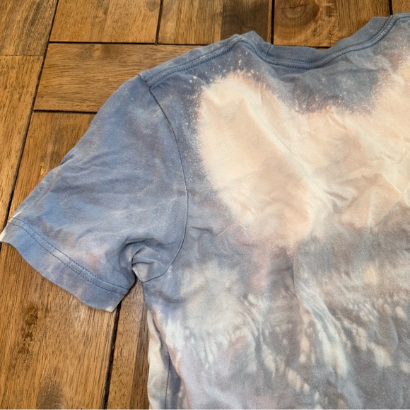 Pink Armadillo Bleached Graphic Tee "Be Kind" Blue Yellow  / Size Medium Women's - Picture 6 of 8